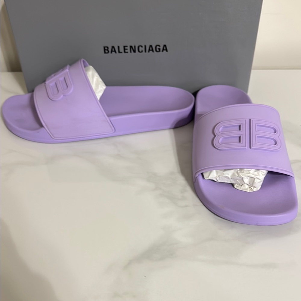 Balenciaga Lavender Slides